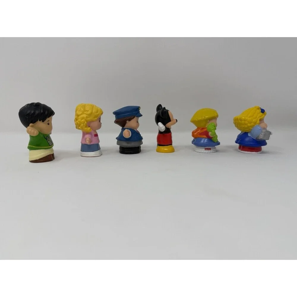 6 Vintage Fisher-Price Little People Figures 2001-2015 Mickey, Cop, Sarah Lynn